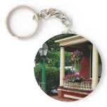 Porch with Hanging Baskets Key Chain