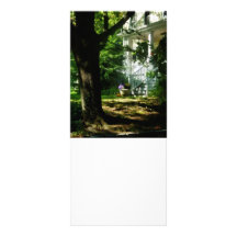 Porch With Pot of Chrysanthemums Custom Rack Cards