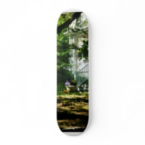 Porch With Pot of Chrysanthemums Skate Board Deck