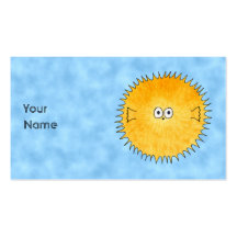 Porcupine Fish. Business Card Template