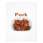 Pork chops in white dish, text PORK Personalized Announcement