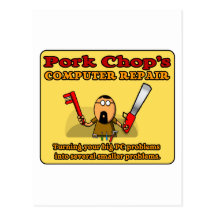 Pork Chop's PC Repair Post Card