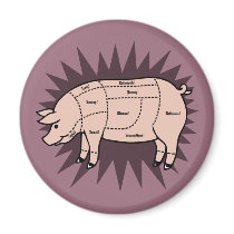 Pork Cuts Fridge Magnet