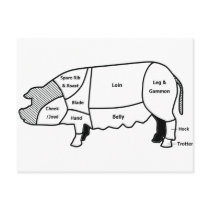 Pork Diagram Post Cards