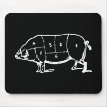 Pork (PIG) Butchers Chart - Bacon mousepads by spacedust Pork (PIG) Butchers Chart - Bacon mousepads