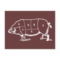 Pork (PIG) Butchers Chart - Bacon postcards