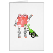 PorkChopBot PeaBot FudeBots Greeting Card