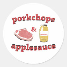 porkchops & applesauce round sticker