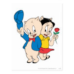 Porky Pig and Petunia Postcard