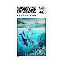 Porpoises in Atlantis postage