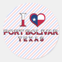 Port Bolivar, Texas Round Stickers
