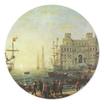 Port De Mer Avec La Villa Médicis Round Stickers