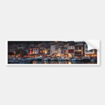 Port of Cassis at night Bumper Sticker