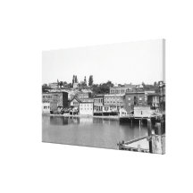Port Townsend, WA Waterfront Town View Photograp Canvas Prints