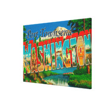 Port Townsend, Washington - Large Letter Scenes Stretched Canvas Print