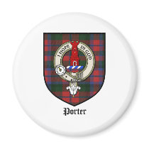 Porter Clan Crest Badge Tartan magnets by clan_badges Porter Clan Crest Badge Tartan magnets