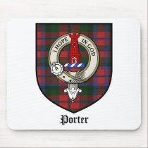Porter Clan Crest Badge Tartan mousepads