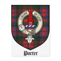Porter Clan Crest Badge Tartan postcards by clan_badges Porter Clan Crest Badge Tartan postcards
