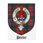 Porter Clan Crest Badge Tartan Postcards
