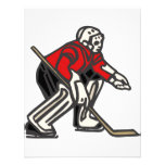 Portero rojo del hockey invitacion personal 