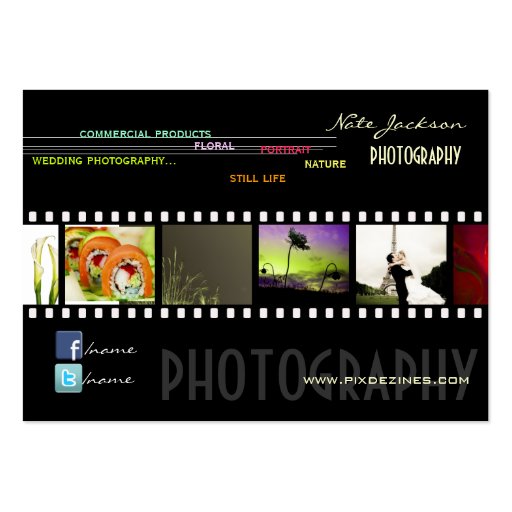 Portfolio business cards photos template (front side)