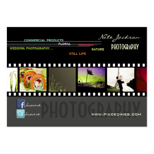 Portfolio business cards photos template/DIY fonts (front side)