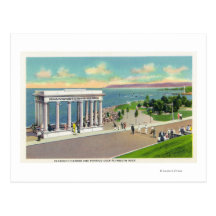 Portico over Plymouth Rock View of Plymouth Postcard