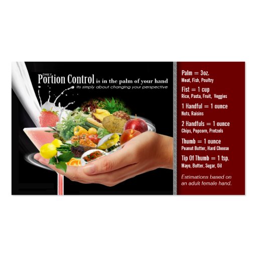 Portion Control Business Card (front side)