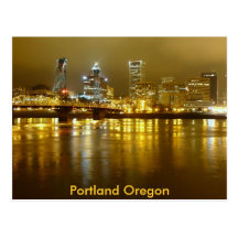 Portland at Night Postcard