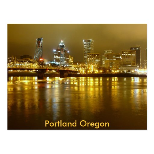 Portland at Night Postcard