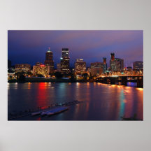 Portland at Night Poster