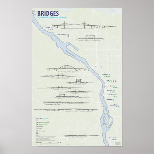 Portland Bridge Map Print | Zazzle
