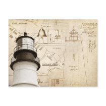 Portland Head Light measured drawings and plans Post Cards