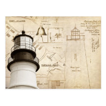Portland Head Light measured drawings and plans Post Cards