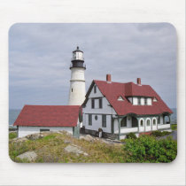 Portland Head Light Portrait Mousepad by karmaphotography Portland Head Light Portrait Mousepad