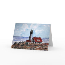 portland head lighthouse maine greeting card