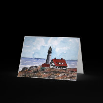 portland head lighthouse maine greeting card
