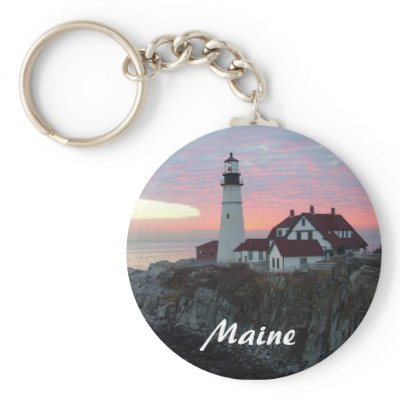 Portland Headlight Lighthouse in Maine Keychain by Jen_Fuller_Photos Portland Headlight Lighthouse in Maine Keychain by Jen_Fuller_Photos