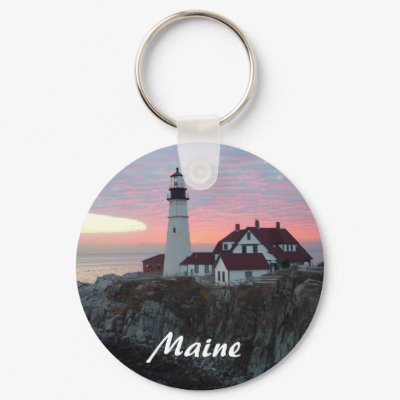 Portland Headlight Lighthouse in Maine Keychain by Jen_Fuller_Photos