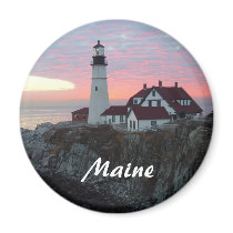 Portland Headlight Sunrise Maine Magnet