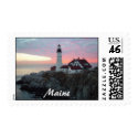 Portland Headlight Sunrise Maine Postage Stamp by Jen_Fuller_Photos Portland Headlight Sunrise Maine Postage Stamp