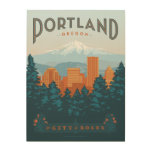 Portland, OR Wood Print