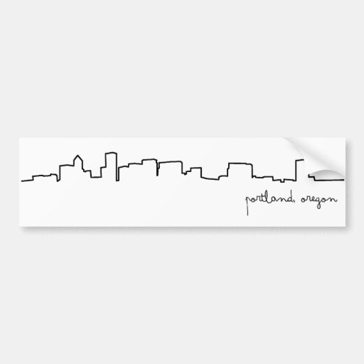 Portland, Oregon Cityscape Bumper Sticker Zazzle