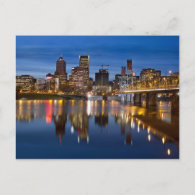 Portland Oregon Downtown at Blue Hour Postcard