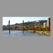 Portland Oregon Downtown in Fall Poster posters