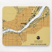 Portland Oregon Nautical Harbor Chart Mousepad by sailorpatp Portland Oregon Nautical Harbor Chart Mousepad