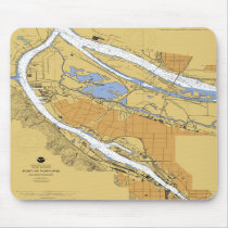 Portland Oregon Nautical Harbor Chart Mousepad by sailorpatp Portland Oregon Nautical Harbor Chart Mousepad