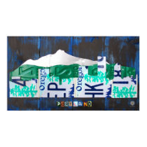 Portland Oregon Skyline License Plate Art posters