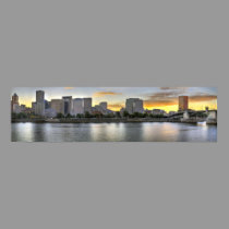 Portland Oregon Skyline Willamette River Poster posters