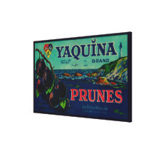 Portland, OregonYaquina Prune Label Stretched Canvas Prints
